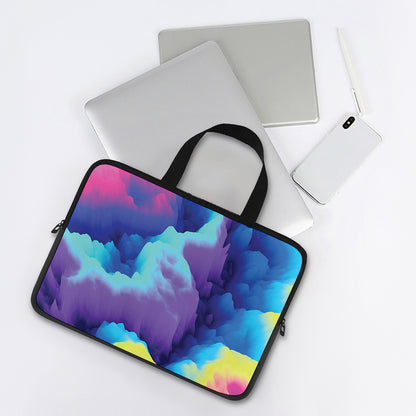 Colorful Cloud Print Laptop Sleeve With Handle