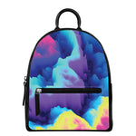Colorful Cloud Print Leather Backpack