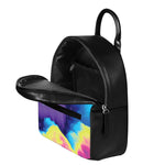 Colorful Cloud Print Leather Backpack