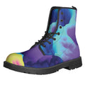 Colorful Cloud Print Lace-Up Boots