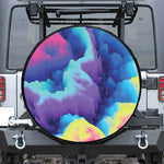 Colorful Cloud Print Leather Spare Tire Cover
