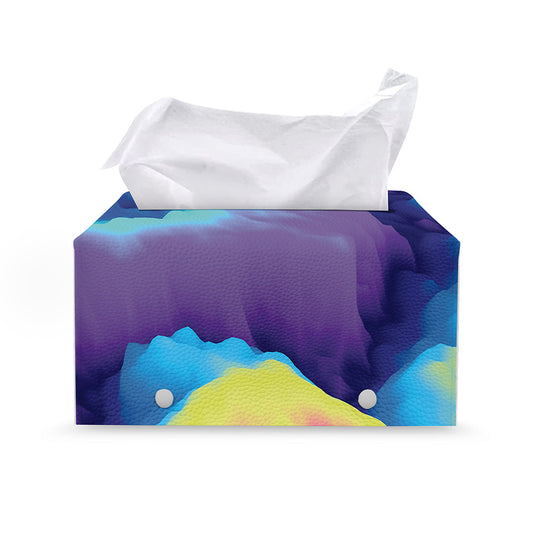 Colorful Cloud Print Leather Tissue Box Cover