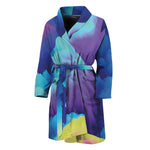 Colorful Cloud Print Men's Bathrobe