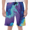 Colorful Cloud Print Men's Beach Shorts