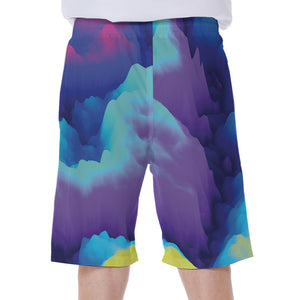 Colorful Cloud Print Men's Beach Shorts