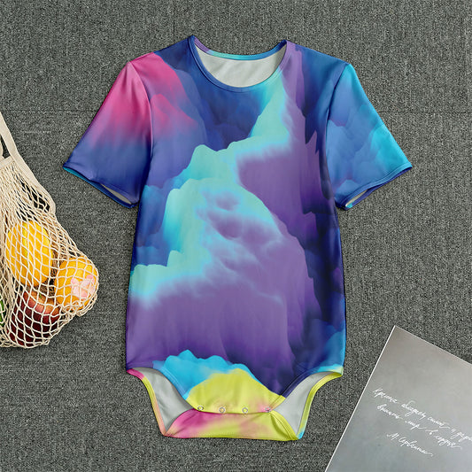 Colorful Cloud Print Men's Bodysuit