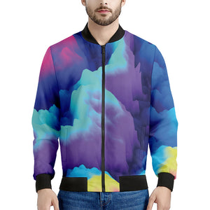 Colorful Cloud Print Men's Bomber Jacket