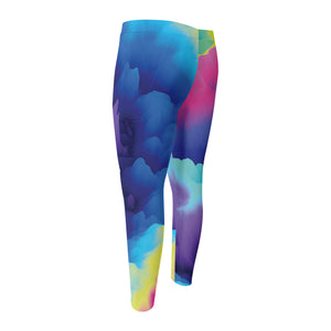 Colorful Cloud Print Men's Compression Pants