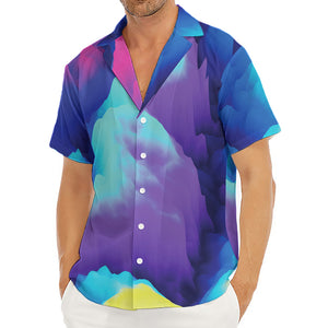 Colorful Cloud Print Men's Deep V-Neck Shirt