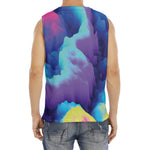 Colorful Cloud Print Men's Fitness Tank Top