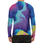 Colorful Cloud Print Men's Long Sleeve Rash Guard