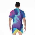 Colorful Cloud Print Men's Rompers