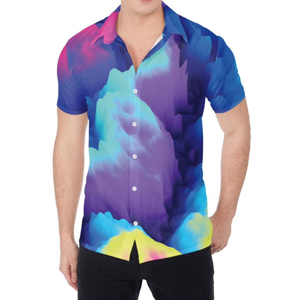 Colorful Cloud Print Men's Shirt