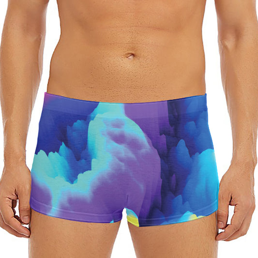 Colorful Cloud Print Men's Short Boxer Briefs