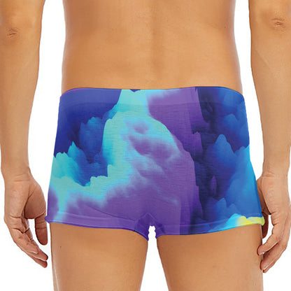 Colorful Cloud Print Men's Short Boxer Briefs