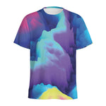 Colorful Cloud Print Men's Sports T-Shirt