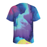 Colorful Cloud Print Men's Sports T-Shirt