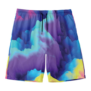 Colorful Cloud Print Men's Swim Trunks