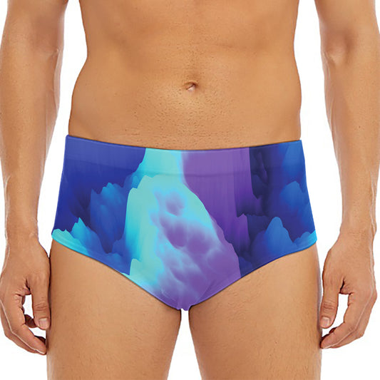 Colorful Cloud Print Men's Triangle Swim Briefs