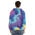 Colorful Cloud Print Men's Velvet Pullover Hoodie