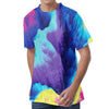 Colorful Cloud Print Men's Velvet T-Shirt