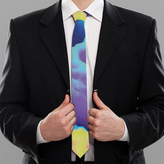 Colorful Cloud Print Necktie