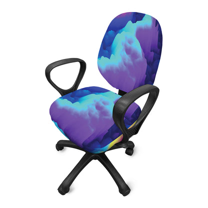 Colorful Cloud Print Office Chair Cover
