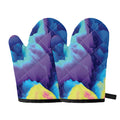 Colorful Cloud Print Oven Mitts