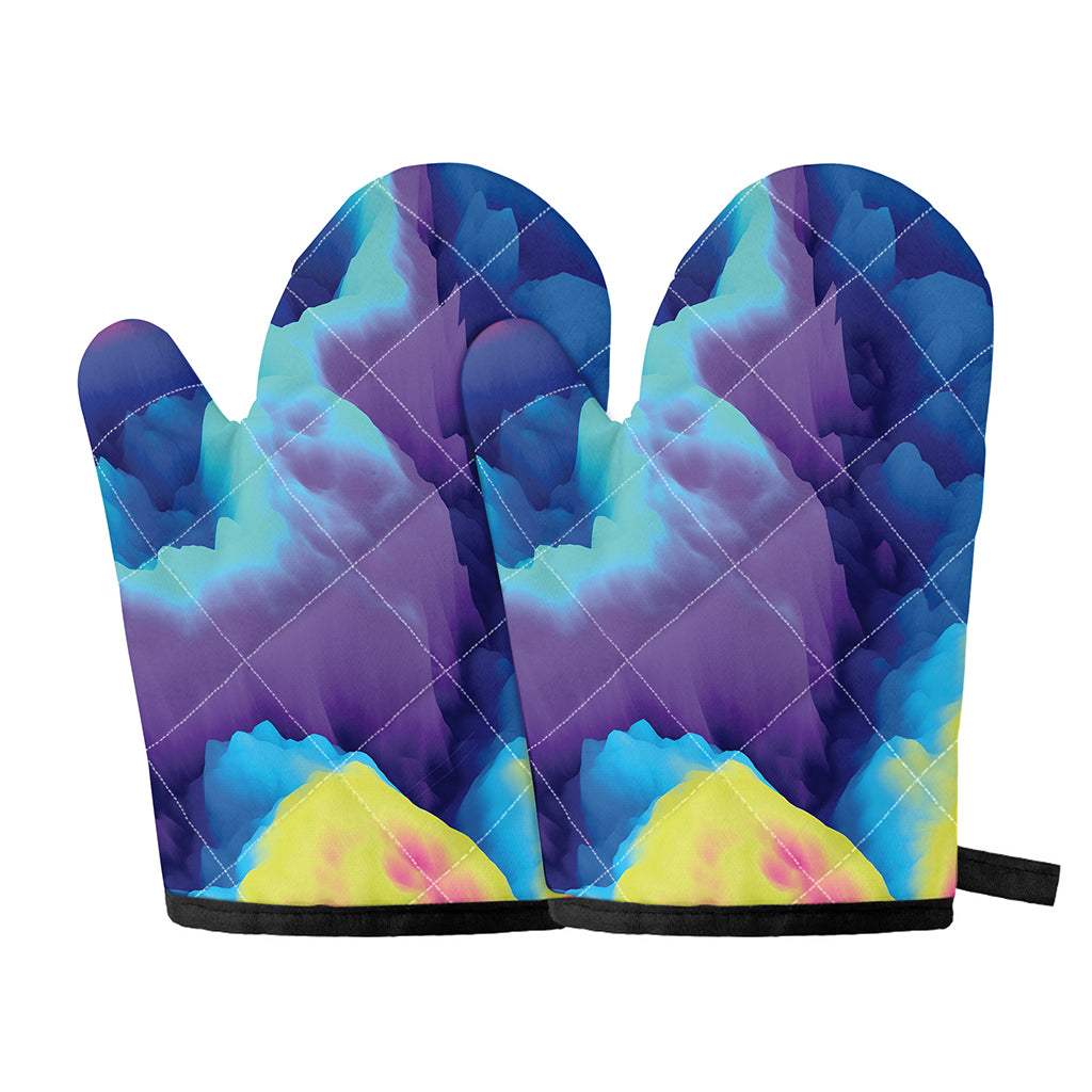 Colorful Cloud Print Oven Mitts
