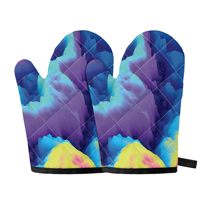 Colorful Cloud Print Oven Mitts