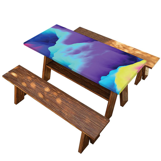 Colorful Cloud Print Picnic Table Cover