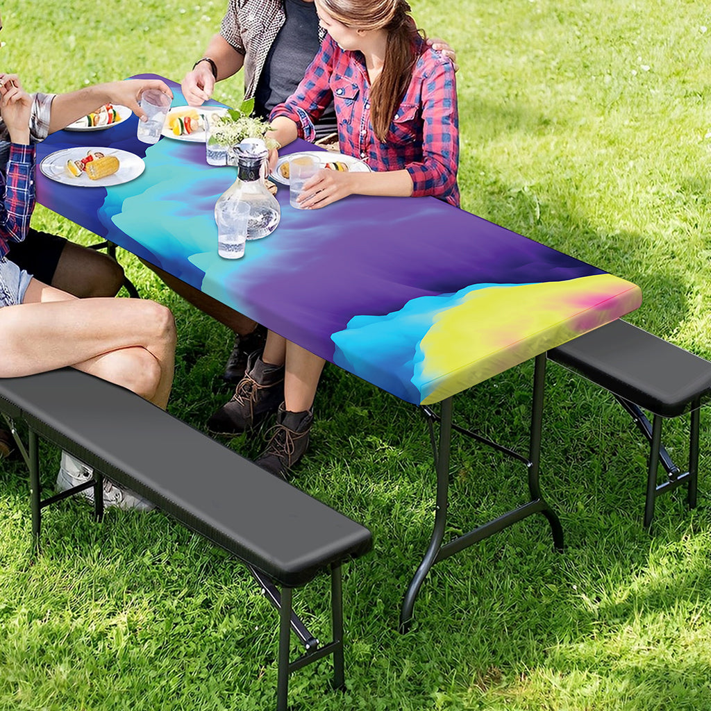 Colorful Cloud Print Picnic Table Cover