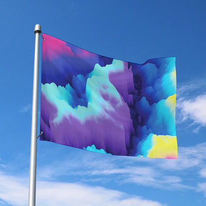 Colorful Cloud Print Polyester Flag