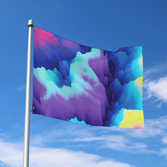 Colorful Cloud Print Polyester Flag