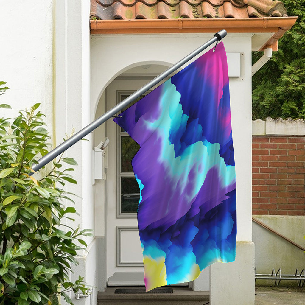 Colorful Cloud Print Polyester Flag