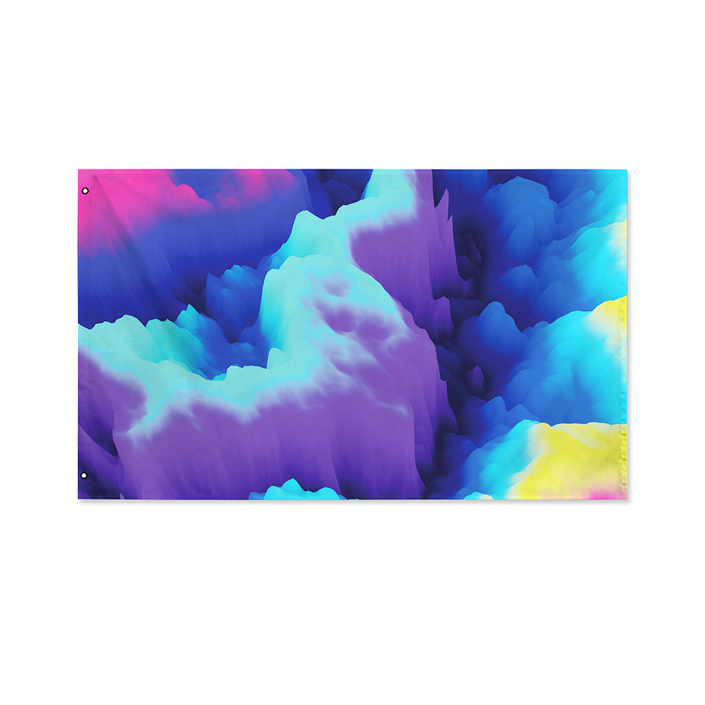 Colorful Cloud Print Polyester Flag