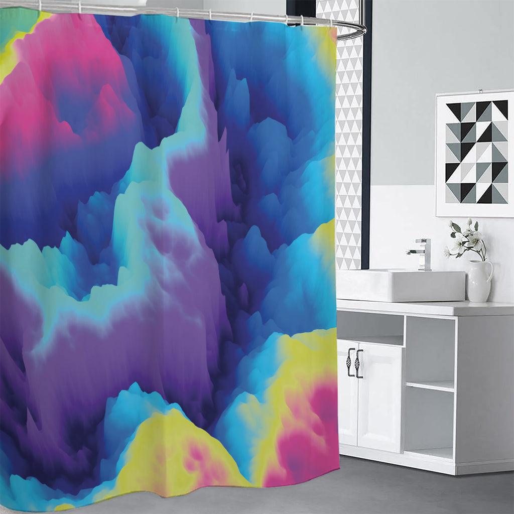 Colorful Cloud Print Premium Shower Curtain