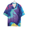 Colorful Cloud Print Rayon Hawaiian Shirt