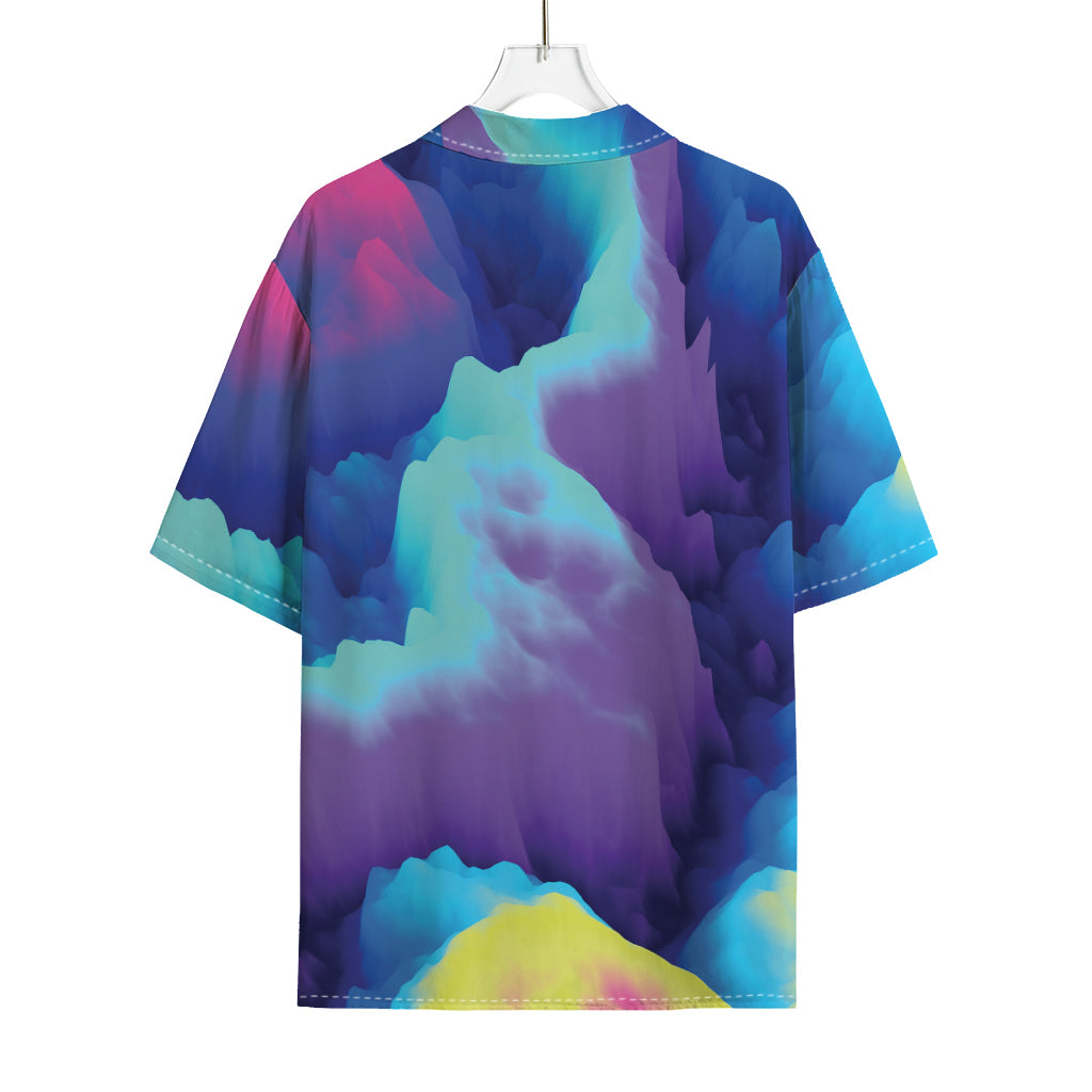 Colorful Cloud Print Rayon Hawaiian Shirt