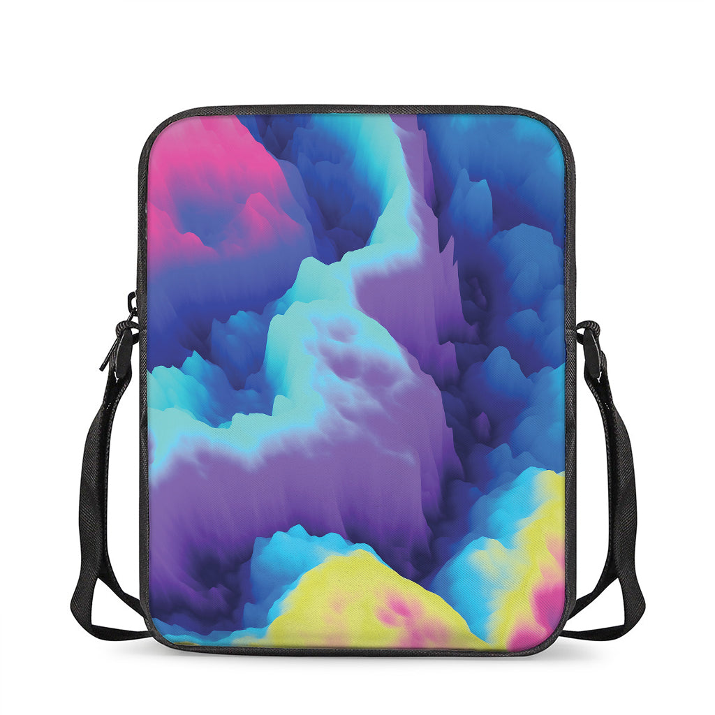 Colorful Cloud Print Rectangular Crossbody Bag