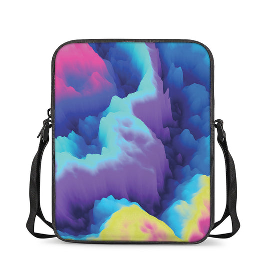 Colorful Cloud Print Rectangular Crossbody Bag