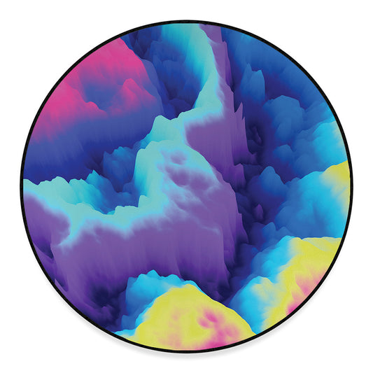 Colorful Cloud Print Round Floor Mat