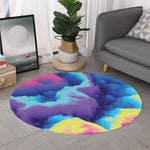 Colorful Cloud Print Round Rug