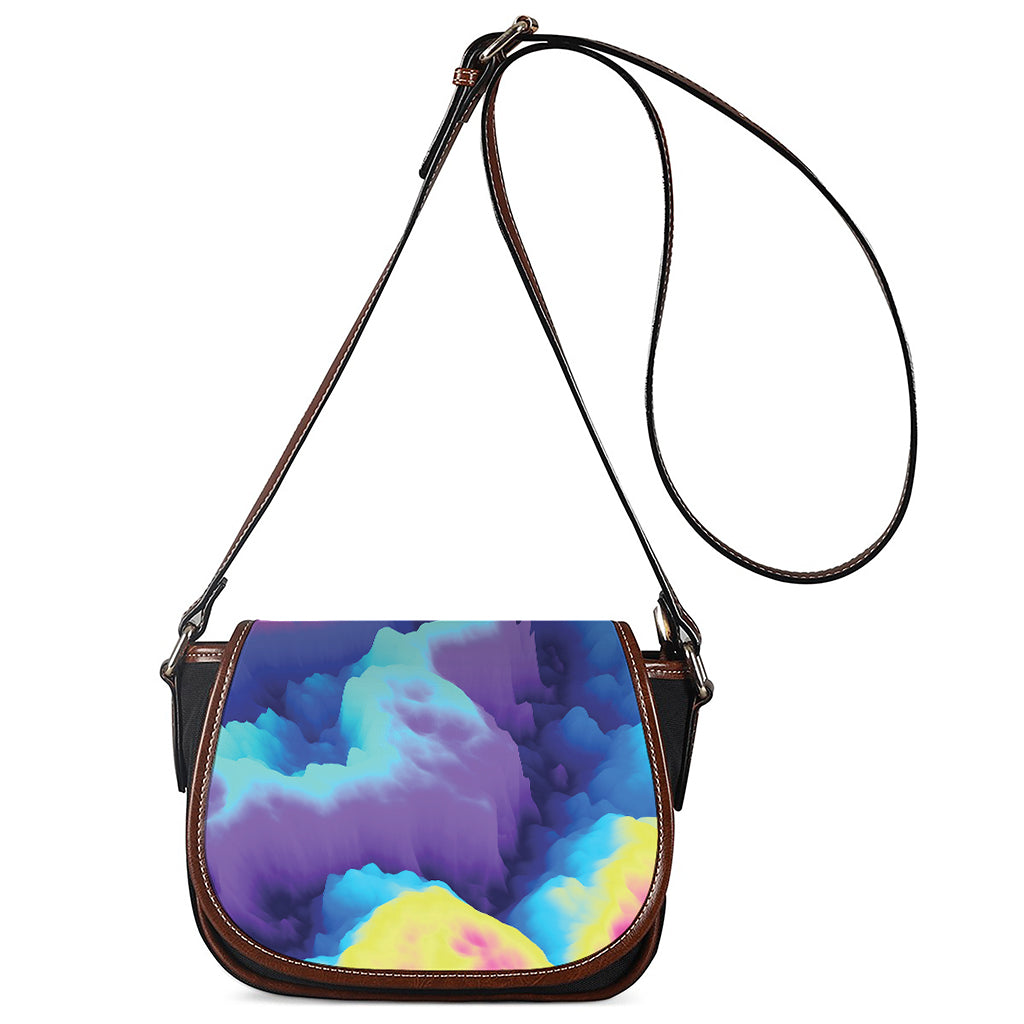 Colorful Cloud Print Saddle Bag