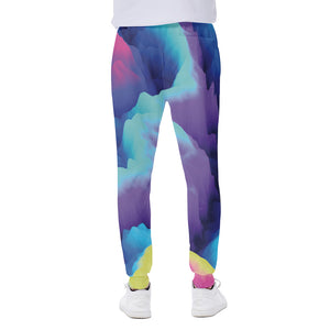 Colorful Cloud Print Scuba Joggers