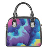 Colorful Cloud Print Shoulder Handbag