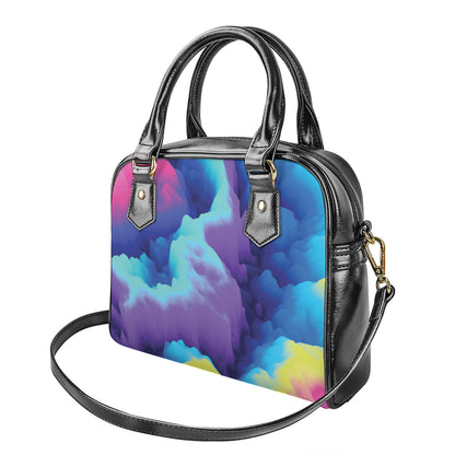 Colorful Cloud Print Shoulder Handbag