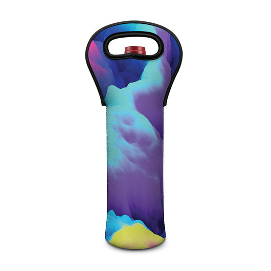 Colorful Cloud Print Single Neoprene Wine Tote