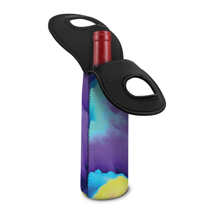 Colorful Cloud Print Single Neoprene Wine Tote