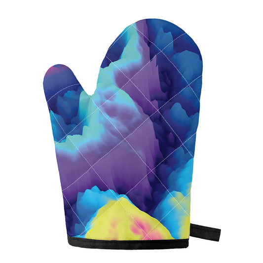 Colorful Cloud Print Single Oven Mitt
